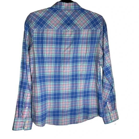 J. Crew The Perfect Shirt Pink & Blue Plaid Button Down Size Small 100% Cotton - Picture 8 of 9